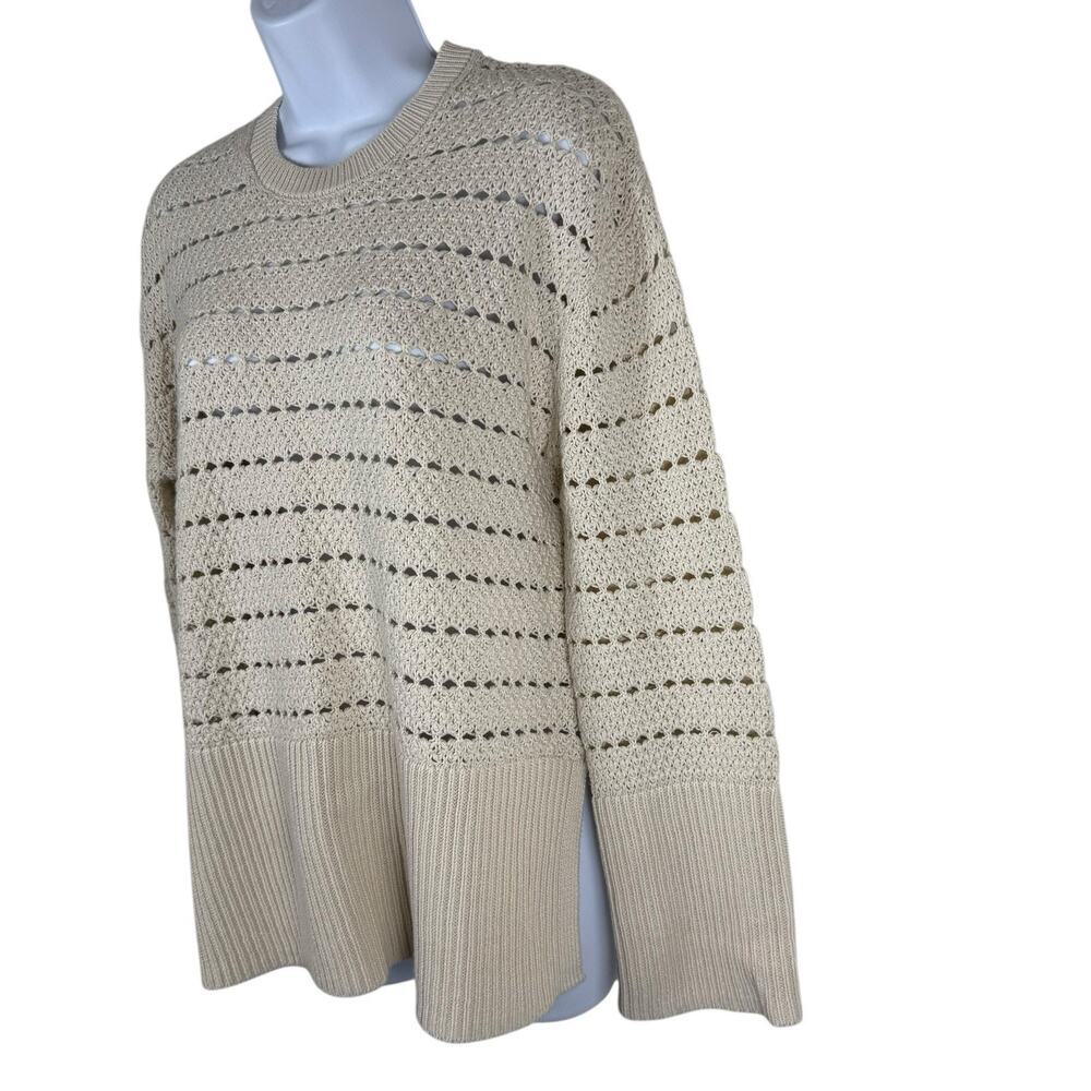 Gap Sweater Womens XXS Ivory Cream 24/7 Split Hem Sweater Fisherman Loose Knit - Picture 8 of 14